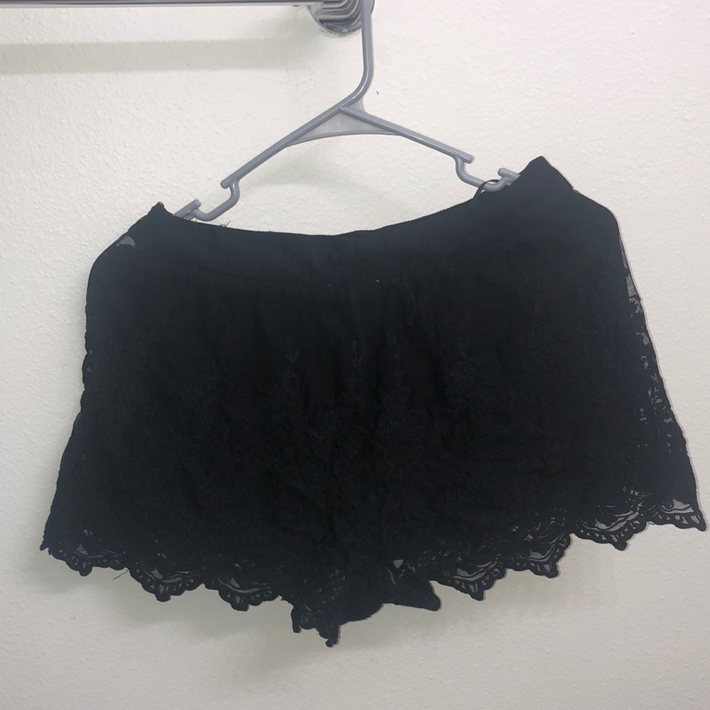 Large black lacy shorts